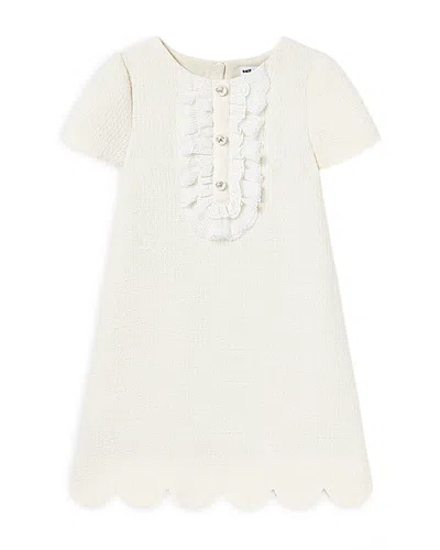 Self-portrait Girls' Boucle Lace Bib Dress - Little Kid, Big Kid In White
