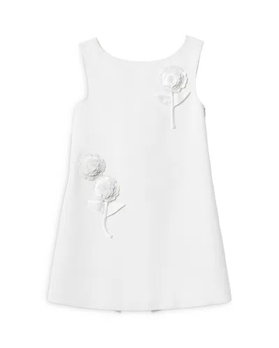 Self-portrait Girls' Crepe Sequin Flower Dress - Little Kid, Big Kid In White