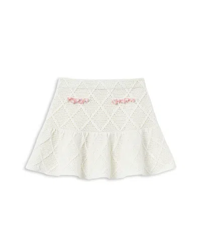 Self-portrait Girls' Diamond Knit Skirt - Little Kid, Big Kid In Neutral