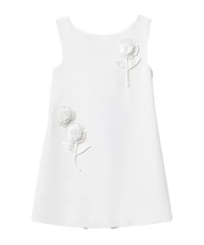 Self-portrait Girls' Sleeveless A-line Dress With Sequined Flowers In White
