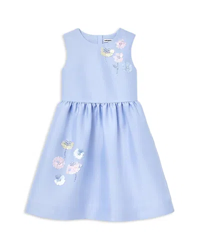 Self-portrait Girls' Taffeta Sequin Embellished Dress - Little Kid, Big Kid In Blue