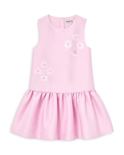 Self-portrait Girls' Taffeta Sequin Embellished Dress - Little Kid, Big Kid In Pink