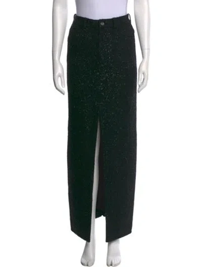 Pre-owned Self-portrait Glitter Accents Long Skirt W/ Tags In Black