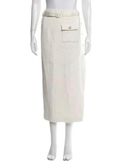 Pre-owned Self-portrait Glitter Accents Midi Length Skirt In Neutral
