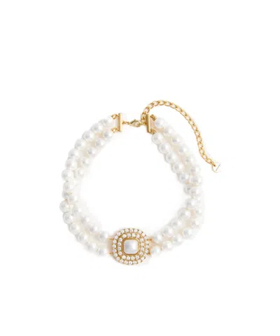 Self-portrait Gold Crystal Pearl Choker