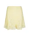 Self-portrait Chic Pointelle Knit Mini Skirt In Yellow