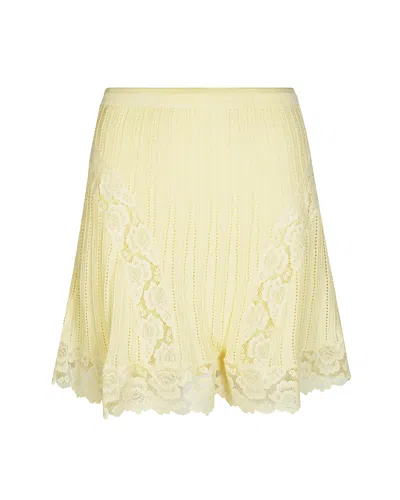 SELF-PORTRAIT POINTELLE YELLOW SKIRT