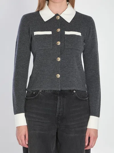 SELF-PORTRAIT SELF-PORTRAIT GREY WOOL SWEATER