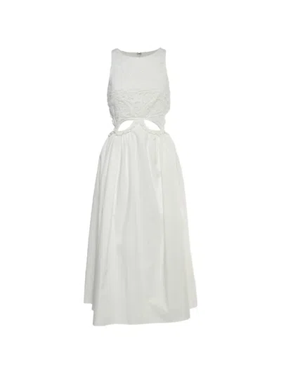 Pre-owned Self-portrait Guipure Lace Cut-out Dress In White