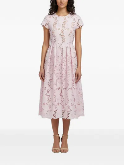 Pre-owned Self-portrait Guipure Lace Midi Dress In Pink