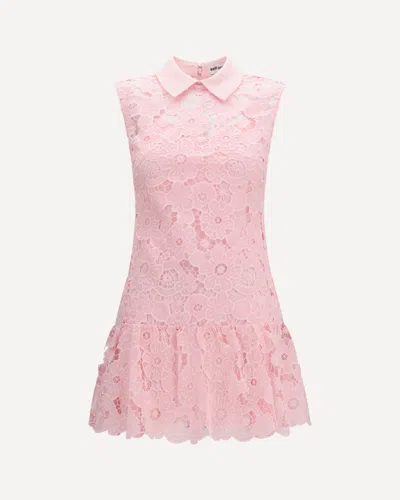 Self-portrait Guipure Mini Dress In Pink