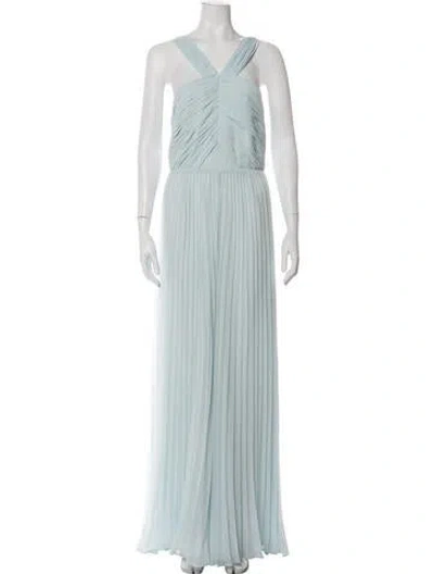 Pre-owned Self-portrait Halterneck Jumpsuit In Blue