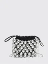 Self-portrait Silver Crystal Chainmail Mini Bag In Multi