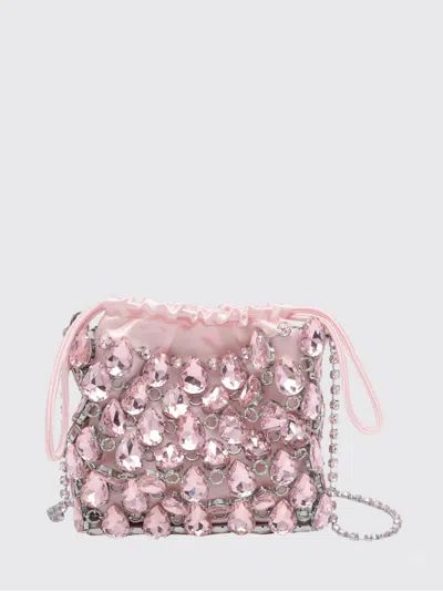 Self-portrait Borsa Mini In Maglia Metallica Con Cristalli In Pink