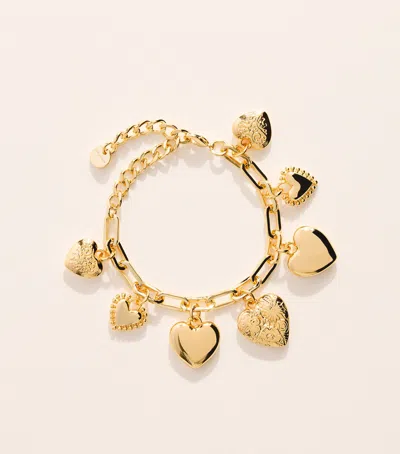 Self-portrait Heart Charm Bracelet In Gold