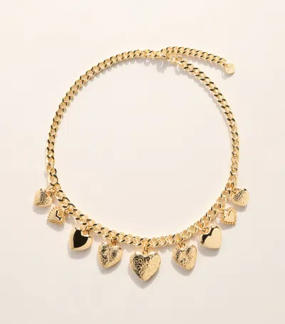 Self-portrait Heart Charm Necklace In Gold