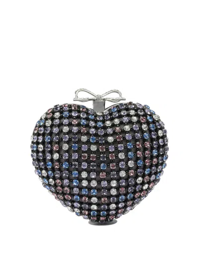 Self-portrait Heart Clutch With Crystals