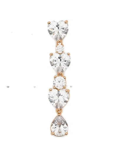 Self-portrait Heart Drop Earrings In Gold