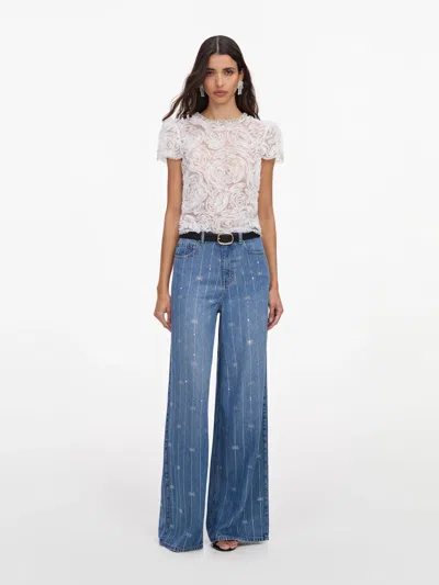 Self-portrait High Waist Denim Jeans In Size 25 In Blue