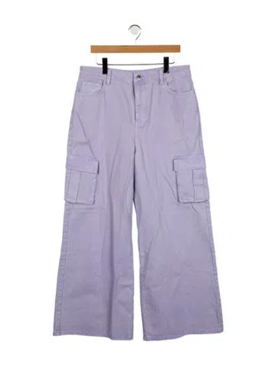 Pre-owned Self-portrait High-rise Wide Leg Jeans In Purple