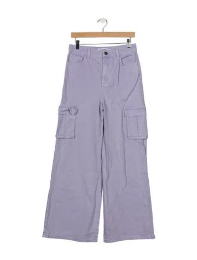 Pre-owned Self-portrait High-rise Wide Leg Jeans In Purple