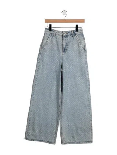 Pre-owned Self-portrait High-rise Wide Leg Jeans W/ Tags In Blue