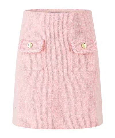 Self-portrait High-waist Knit Mini Skirt In Pink