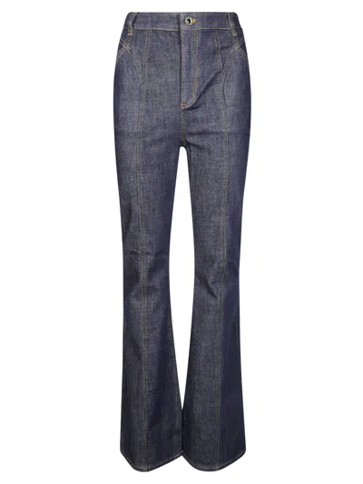 Self-portrait High-waisted Denim Jeans In Blue
