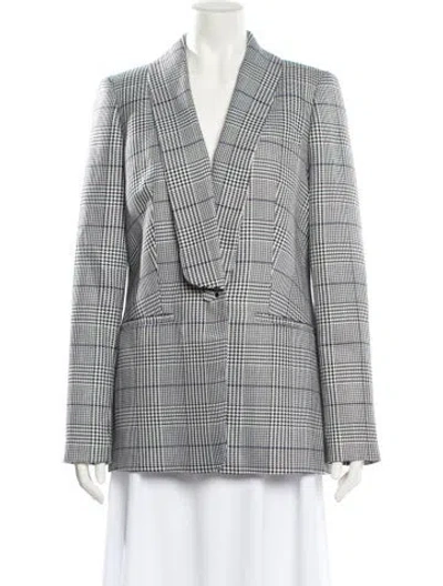 Pre-owned Self-portrait Houndstooth Print Blazer In Black