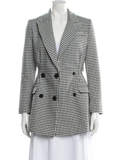 Pre-owned Self-portrait Houndstooth Print Blazer In Black