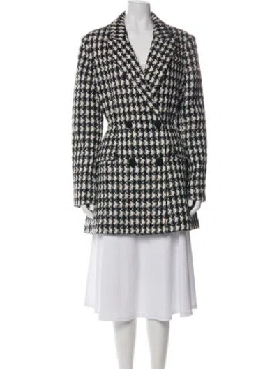 Pre-owned Self-portrait Houndstooth Print Blazer In Neutral