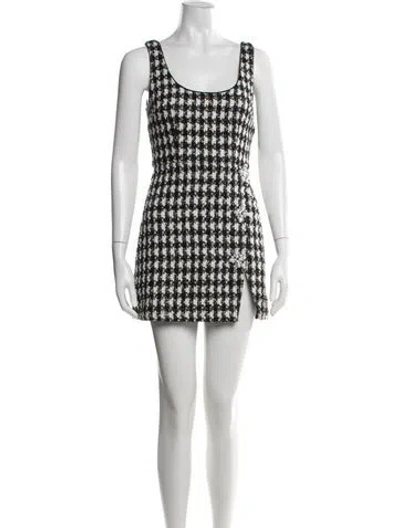 Pre-owned Self-portrait Houndstooth Print Mini Dress