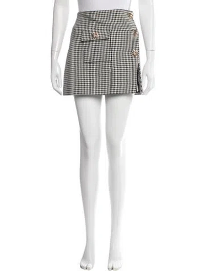 Pre-owned Self-portrait Houndstooth Print Mini Skirt In Multi