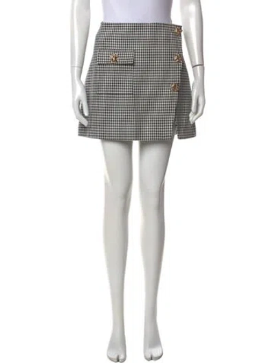 Pre-owned Self-portrait Houndstooth Print Mini Skirt In Multi