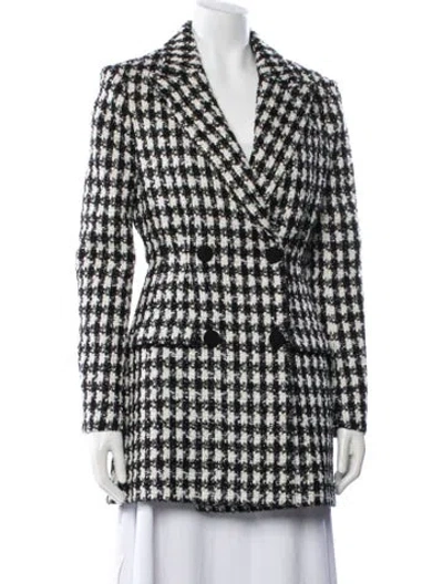 Pre-owned Self-portrait Houndstooth Print Peacoat W/ Tags In Multi