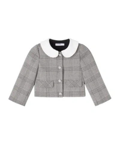 Self-portrait Kids' Self Portrait Girls Check Jacket In Black