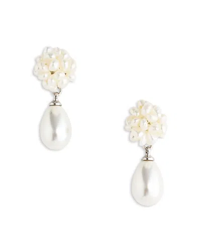Self-portrait Imitation Pearl Cluster Droplet Earrings In Neutral