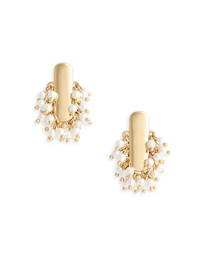 Self-portrait Glass Pearl-embellished Earrings In Multi