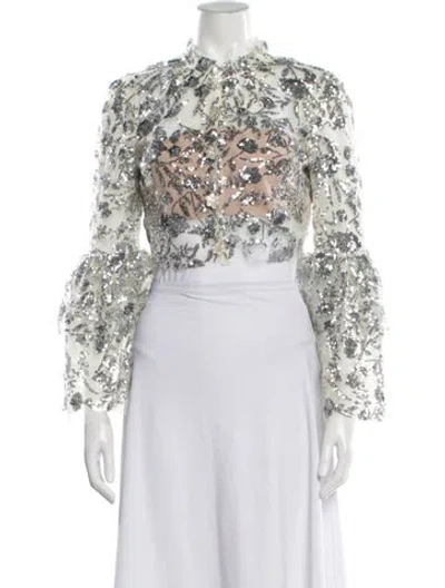 Pre-owned Self-portrait Jacket In White