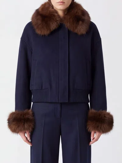 Self-portrait Jacket Woman Color Navy In Blue