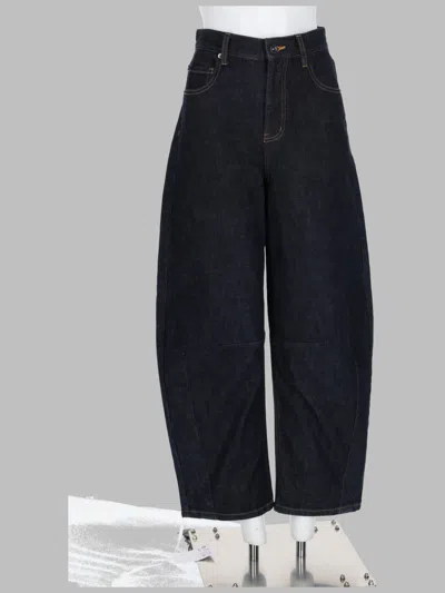 Self-portrait Jeans Dritti In Denim Di Cotone In Blue
