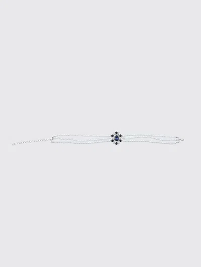 Self-portrait Crystal-embellished Faux-pearl Necklace In Metallic