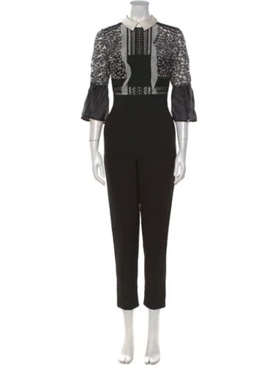 Pre-owned Self-portrait Jumpsuit In Black