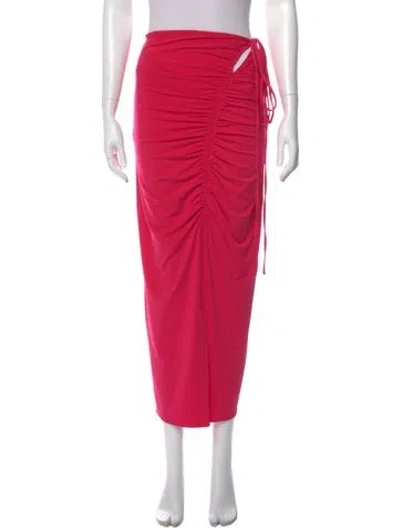 Pre-owned Self-portrait Keyhole Accent Midi Length Skirt In Pink