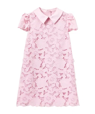 Self-portrait Kids Floral Lace Shift Dress In Pink