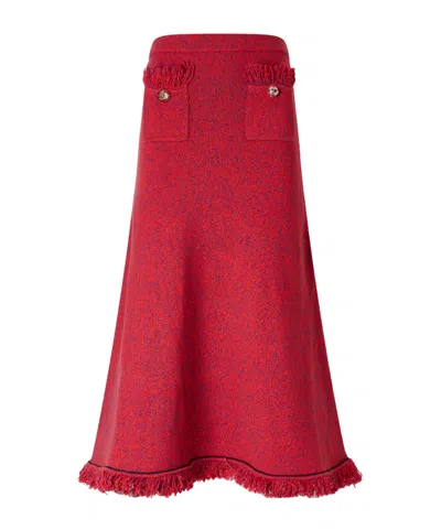 Self-portrait Knit Midi Skirt In Multi