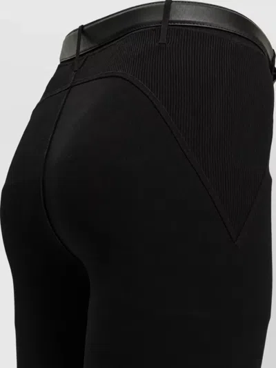 Self-portrait Knit Slim-fit Leggings In Black