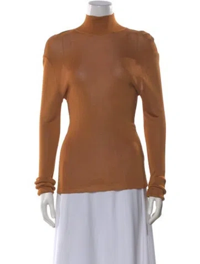 Pre-owned Self-portrait Knit Turtleneck Top W/ Tags In Orange