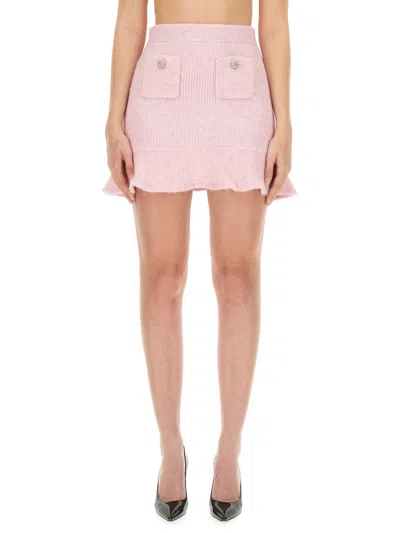 Self-portrait Knitted Mini Skirt In Multi