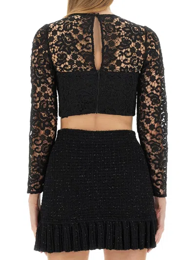 Self-portrait Lace Blouse In Black